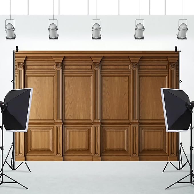 AOFOTO Vintage Room Inside Backdrop Classic French Frame Light Brown Walls Photo Background for Wedding Bridal Shower Party Banner Home Headboard Decor Wall Photo Studio Booth Props 10x6.5ft