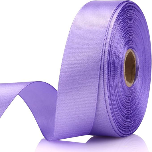 7/8 Inch 30 Yards Light Purple Satin Craft Ribbon-Single Face Polyester Ribbon for Handmade Roses,Gift Wrapping,Timeless Flower,Bouquets,Wedding and Party Decoration