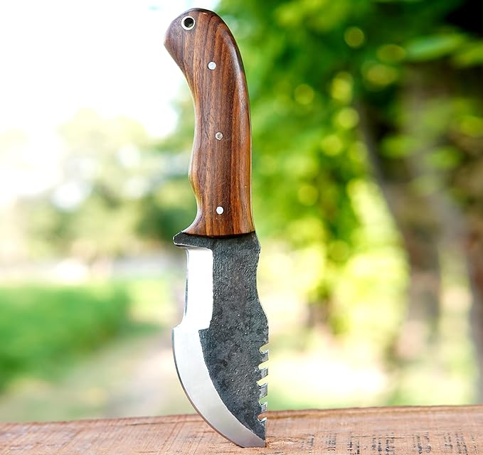 8.5 Inch Tracker Knife-Fixed Blade, Survival, Hunting, Full Tang, Tactical Knife-Handmade High Carbon Steel Skinning for Camping, Bushcrafting-Gift For Men