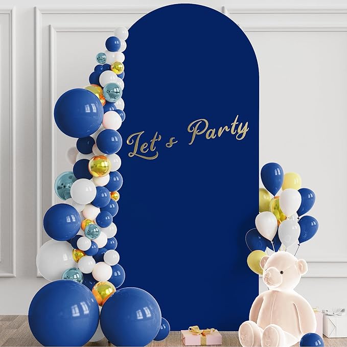 Wokceer 6FT Wedding Arch Cover Spandex Fitted Wedding Arch Stand Covers Round Top Chiara Arch Backdrop Cover for Birthday Party Ceremony Banquet Decoration Royal Blue