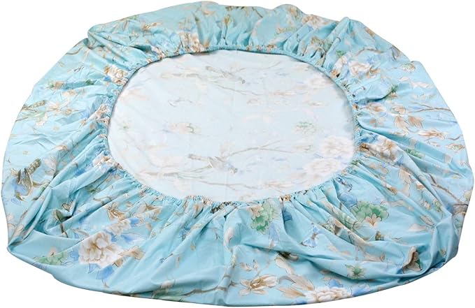 FADFAY Floral Bedding Shabby Blue Bird Print Bed Sheet Set Luxury Bedding Collections 800 Thread Count 100% Egyptian Cotton Deep Pocket, 4 Piece-King Size
