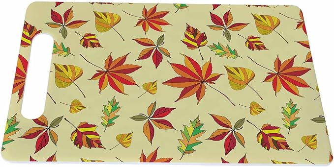 Autumn Leaves Cutting Board Beautiful Leaf Grip Handle Chopping Boards Cutting Board for Kitchen Plastic 16" x 10" x 0.24"