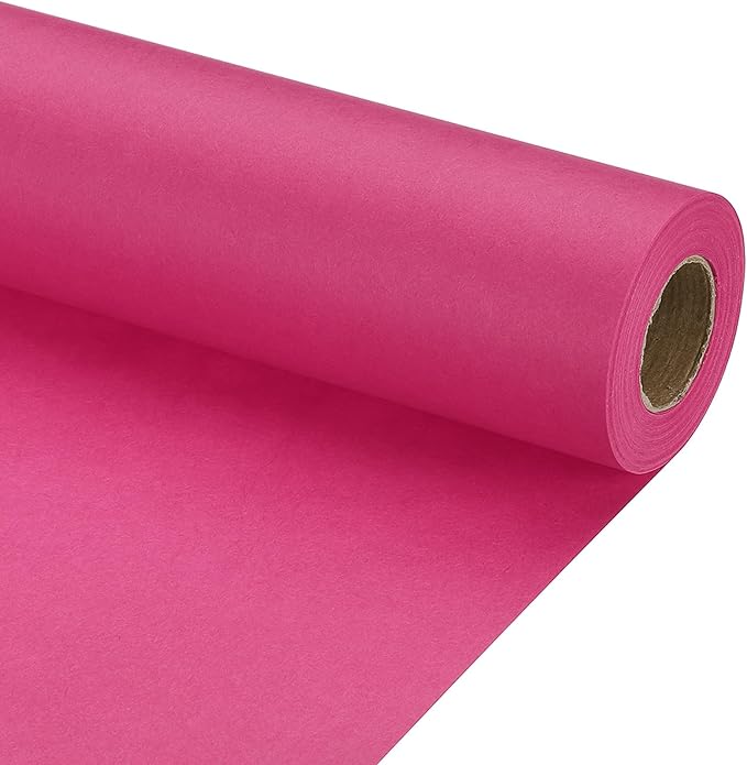 PATIKIL Wrapping Paper, 17" x 450"(37') 70 GSM Craft Paper Roll Kraft Packing Paper for Poster Bulletin Board, Gift Wrapping, Dark Pink