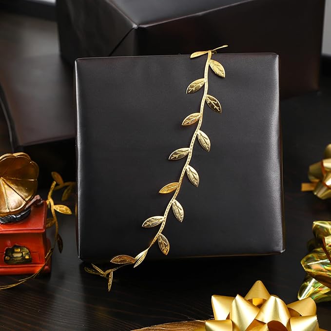 RUSPEPA Matte Black Wrapping Paper - Solid Color Matte Gift Wrapping Paper Roll Perfect for Wedding, Birthday for Men, Christmas, Baby Shower, Graduation Gift, Father's Day Gifts - 17 Inch X 16.5 Feet