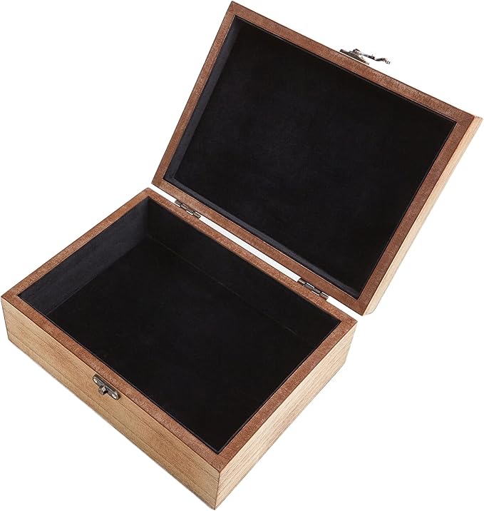 Let's Make Memories Personalized Wooden Keepsake Box With Hinged Lid - Wood Memento Box - Decorative Storage - Home Decor - For Couples, Wedding, Newlyweds - Laser Engraved - LOVE