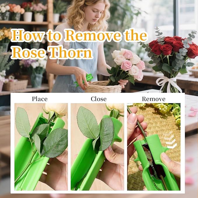 3 Pcs Rose Thorn Stripper Tool, Professional Thorn & Leaf Remover, Flower Stem Cleaner, Efficient Cutter for Floral Arrangements & Gardening, New Upgraded Design for Home and Florist Use