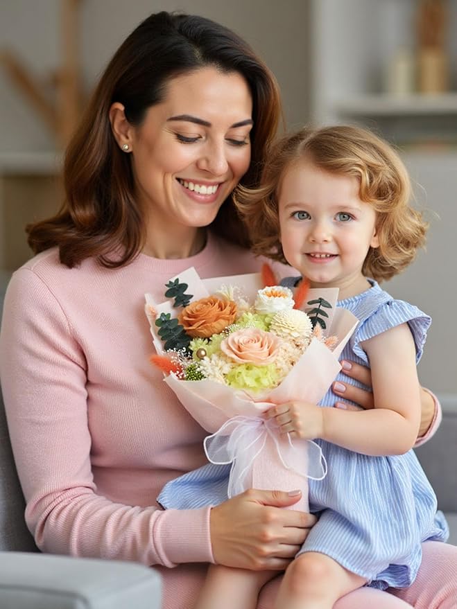 ZMRU Preserved Flower Bouquet, Fresh Flowers for Delivery Prime, Mothers Day Gifts for Mom, Flowers Fresh Bouquet,Birthday for Women, Mom, Grandma, Valentine's Gift, Decor, Graduation Surprise