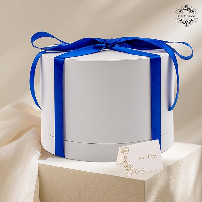 27 Forever Roses in Luxury White Box, Eternal Real Roses Gift for Women, Preserved Flowers for Delivery Prime, Anniversary, Valentine's Day, Birthday for Her (Blue)