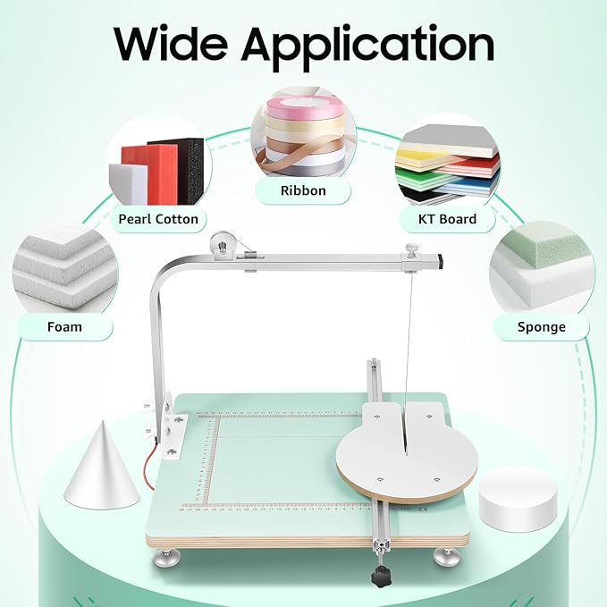 72W Tabletop Hot Wire Foam Cutter for Foam Sponge,Adjustable Temperature 32-572℉,Portable Lightweight Hot Wire Foam Cutting Machine Styrofoam Cutter with 15.4 * 12.9 Inches Workboard