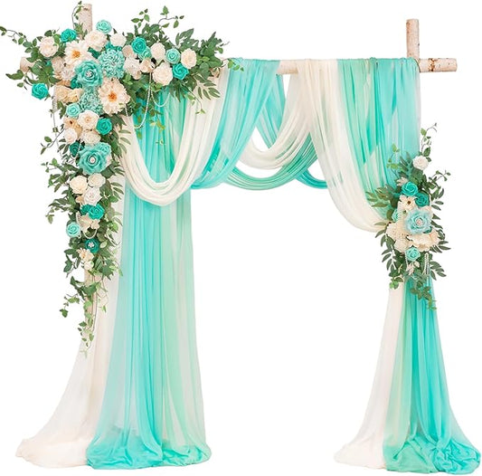 TINGE TIME Artificial Arch Flowers Kit Pack of 5, Wedding Decorations for Reception with Hanging Flowers, Wedding Arch Silk Floral Arrangements Ceremony Backdrop Bridal Shower Outdoor Party Decor