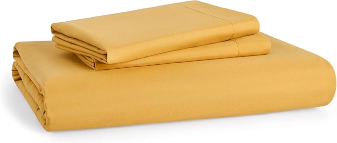 Bedsure Duvet Cover Queen Size - Soft Double Brushed Bedding Set for Kids & Adults, Zipper Closure, 3 Pieces, Includes 1 Duvet Cover (90"x90") & 2 Pillow Shams, NO Comforter, Golden Yellow