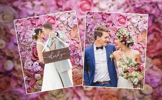 12x10ft Vinyl XMJJKUF Pink Floral Backdrop Flower Colorful Wedding Ceremony Girls Bridal Shower Background Birthday Party Decortaions Banner Portrait Photo Shoot Props