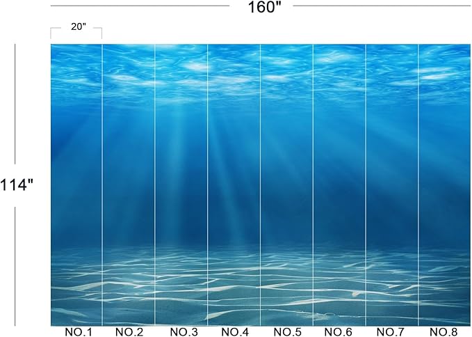 Cliouar-Waterfall in Underwater Light and Shadow Mural Wallpaper Peel and Stick 160" x 114"