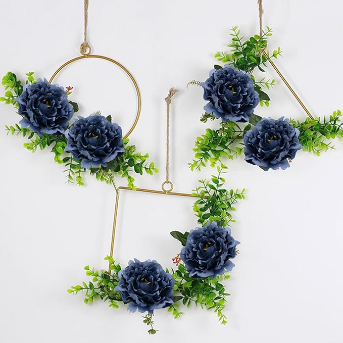 20pcs 5" Artificial Flower Peonies, Silk Peonies with 6" Stems, Flowers Suitable for Wedding Bouquets, Home Party Decoration (Navy Blue)