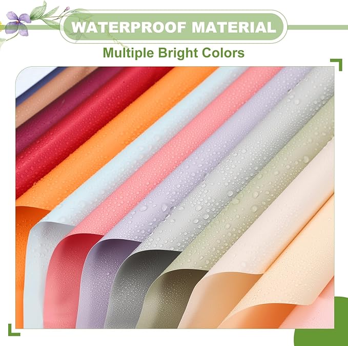 uxcell 60 Sheets Flower Wrapping Paper, 21.5" x 21.5" Waterproof Floral Bouquet Wrapping Papers Florist Supplies for Wedding Party Gift Packaging DIY Crafts, Orange