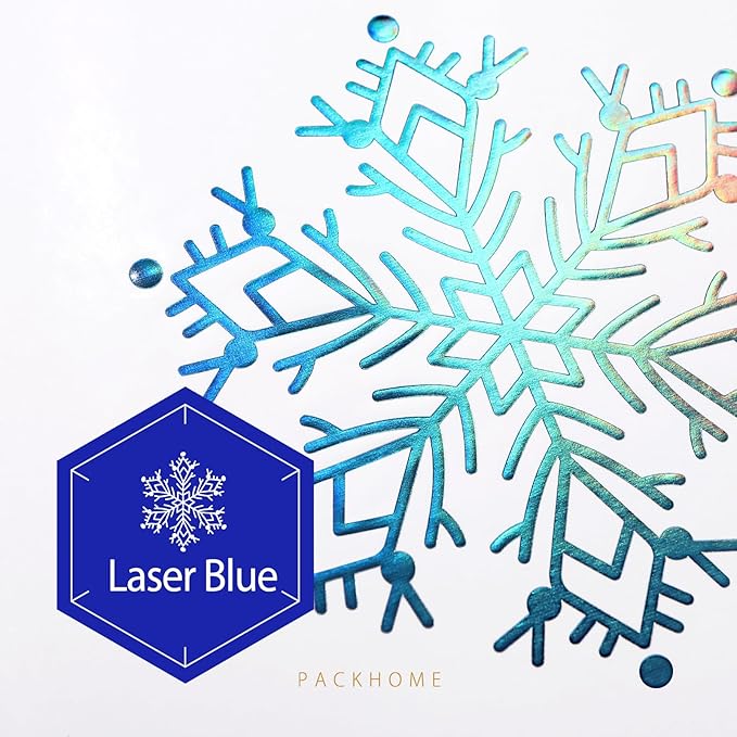 PACKHOME 6 Large Christmas Gift Boxes with Lids 13.5x9x4.1 Inches, Sturdy Collapsible Gift Boxes with Magnetic Closure (Blue Snowflake Pattern)