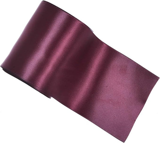 YAMA Burgundy Double Faced Satin Ribbon, 4 Inch 5 Yards, Great for Crafts Bows Flower Bouquet Wedding Home Decor Gift Wrapping