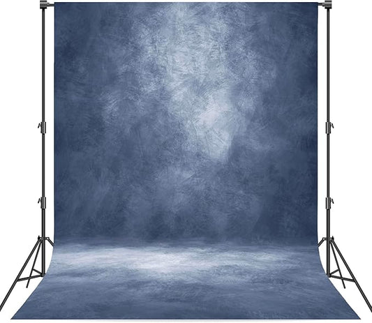 Abstract Professional Photography Backdrop for Portrait Photo Props Booth Background Photoshoot Studio with Polyester Fabric Roller Pocket on Top (6x8ft,Blue,No Stand)