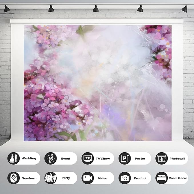 Abstract Watercolor Painting Pink Apricot Tree Flower Backdrop Soft Colorful Blur Style with Bokeh Spring Floral Seasonal Nature Photography Background Grunge Paper Background Decor Vinyl 7x5ft