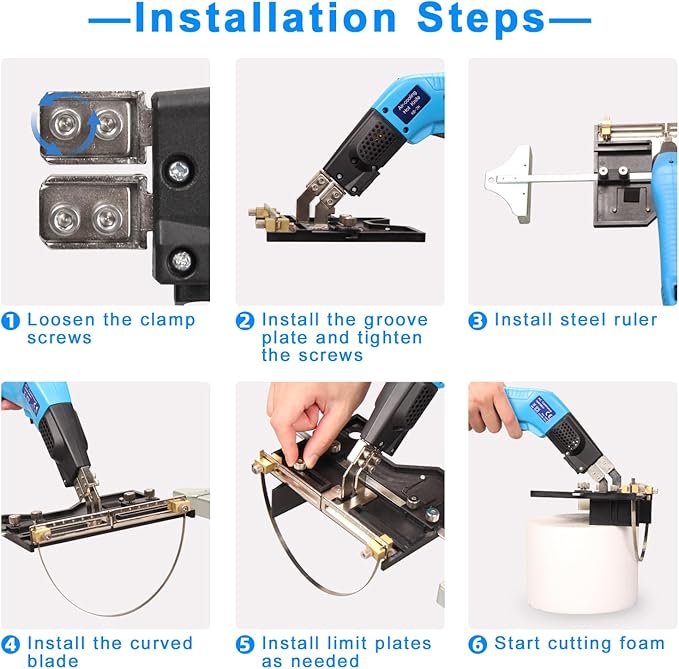 DOMINOX Foam Cutter Air Cooled Electric Hot Knife Foam Cutter Styrofoam Cutter with Slotting Foam Cutting Tool Hot Knife Cutting Tool for EPP, EPS, XPS, EPE, KT Board