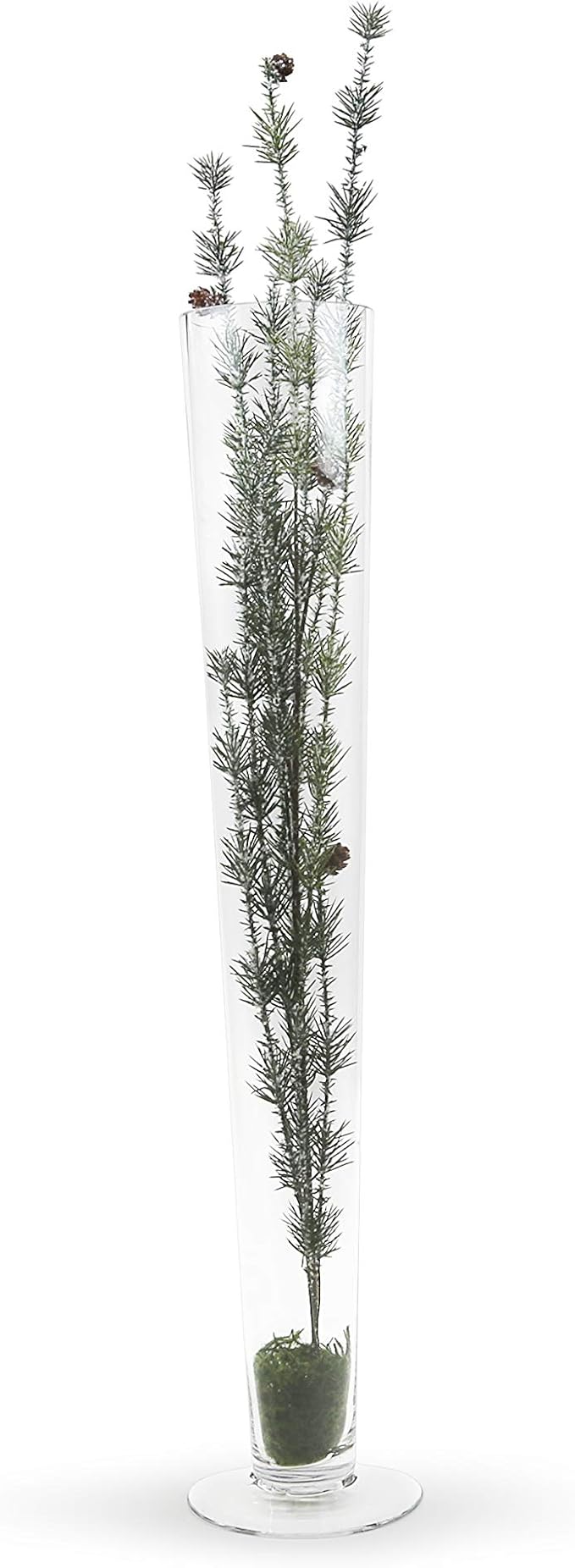 WGV Trumpet Glass Vase Bulk, Open 4", Height 23.5", (Multiple Sizes Choices) Clear Tall Pilsner Floral Planter Container Centerpiece, Wedding Event Home Decor, 6 Pieces (VTV0424)