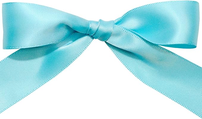 Morex Ribbon Double Face Satin Polyester Ribbon, 7/8" x 50 Yd, Misty Turquoise, Silk Ribbons for Gift Wrapping, Birthday Gifts, Satin Dress for Women, Crafts, Wedding
