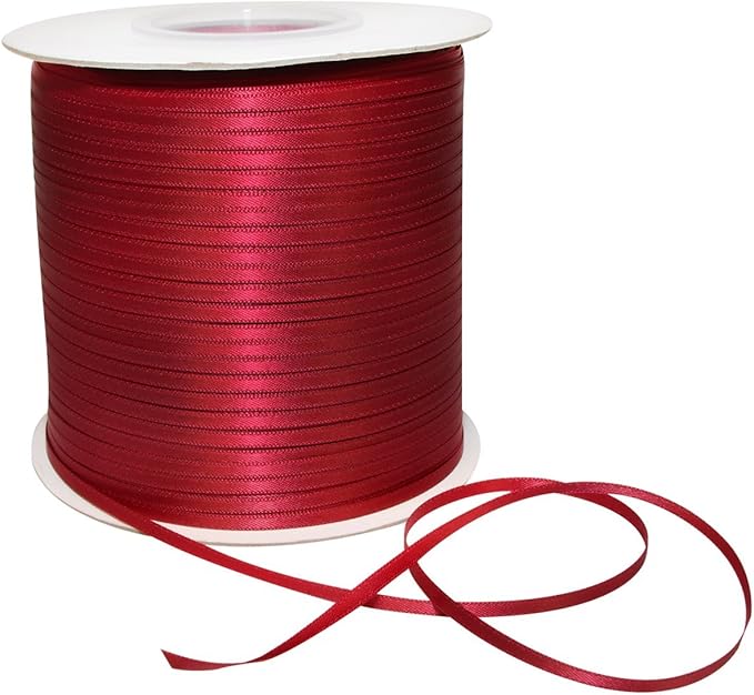 Morex Ribbon Double Face Satin Ribbon 1/8" X 500 YD Red Beauty Ribbon for Gift Wrapping, Birthday Gift Cards, Satin Dress for Women, Silk Ribbons for Crafts, Wedding Gifts for Couple