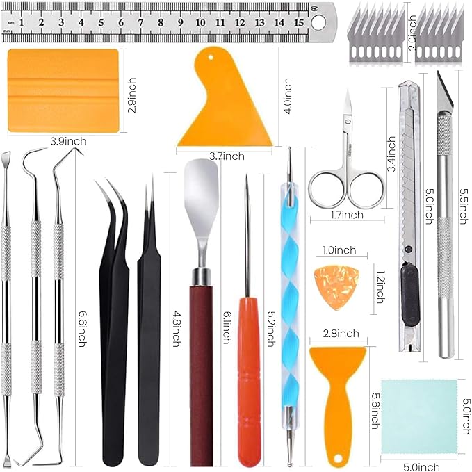35 PCS Weeding Tools for Vinyl, Precision Craft Tools Set for Weeding Vinyl, Scrapbook Supplies Includes All Basics for Weeding, Scrapbooking, DIY Art