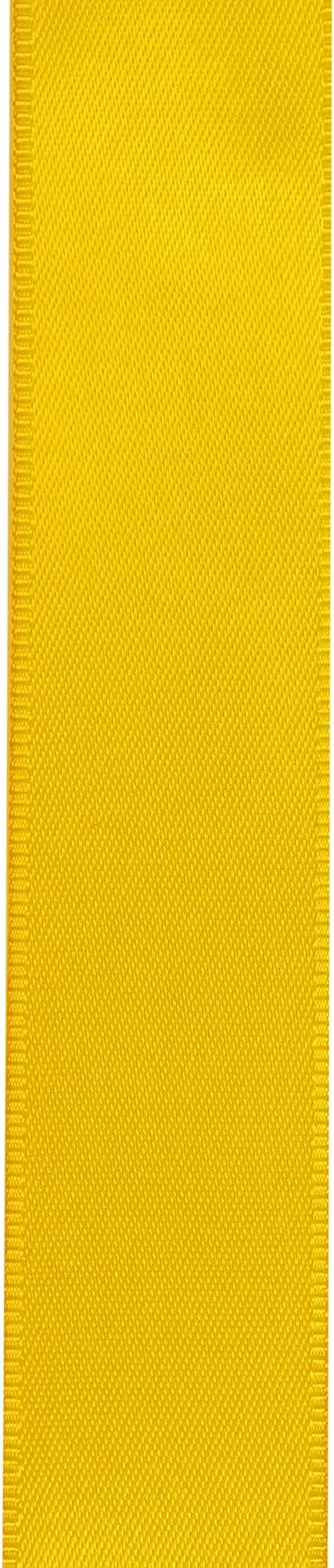 LIUYAXI Yellow Double Faced Satin Ribbon, 3/8" X Continuous 25 Yards, Ribbons Perfect for Gift Wrapping Bows Bouquet Wedding Decor DIY Craft and More