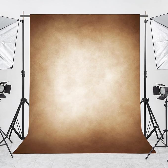 Abstract Latte Brown Professional Photography Backdrop for Adult Portrait Photo Props Booth Background Photoshoot Studio with Thick Ployester Fabric Roller Pocket on Top(8x6ft)
