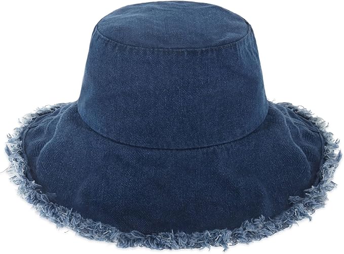 CHOK.LIDS Frayed Bucket Hats for Women Men Unisex Trendy Washed Cotton Floppy Wide Brim Boonie Outdoor Summer Beach Headwear