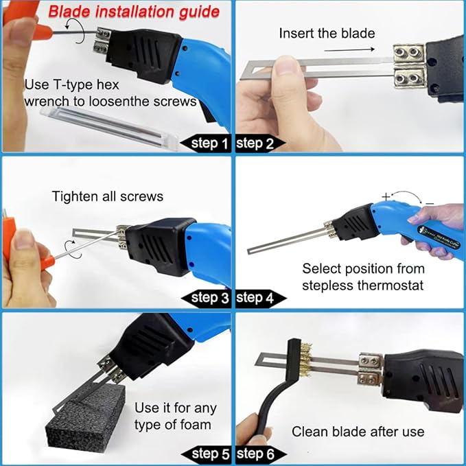 Foam Cutter Styrofoam Cutter Foam Electric Cutting Tool Air Cooled Hot Knife Adjustable Power Foam Cutter for EPP, EPS, XPS, EVA, Sponge, EPE, PU, Nylon(200W 110-120V)