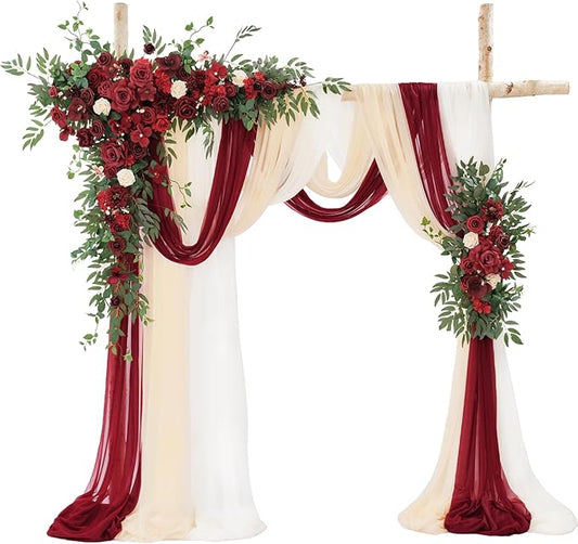 TINGE TIME Artificial Arch Flowers Kit Pack of 5, Wedding Decorations for Reception with Hanging Flowers, Wedding Arch Silk Floral Arrangements Ceremony Backdrop Bridal Shower Outdoor Party Decor