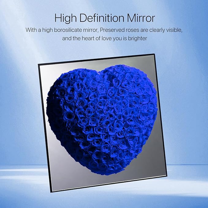 JoyFlower About 140pcs Preserved Roses Gift, Real Dark Blue Eternal Roses for Mom, Long Lasting Forever Flowers with Gift Box for Women Girlfriend Wife in Valentines Mother's Day Birthday Anniversary