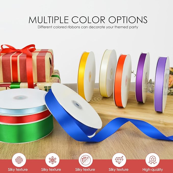 100 Yards 1-1/2 inch Satin Ribbon, Fabric Ribbon Solid Color Perfect for Gift Wrapping, Wedding, Handmade Bows, Floral Bouquets and Party Decoration(red)