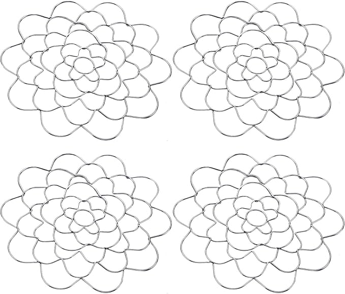 Hotop Stainless Steel Flower Arranger Frog Wire Flower Arrangement Holder Round Floral Lid Organizer Grid Tool for Floral Plant Vase Stems Bouquets Fixation(2 Pieces)