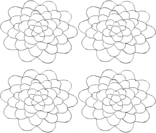 Hotop Stainless Steel Flower Arranger Frog Wire Flower Arrangement Holder Round Floral Lid Organizer Grid Tool for Floral Plant Vase Stems Bouquets Fixation(2 Pieces)