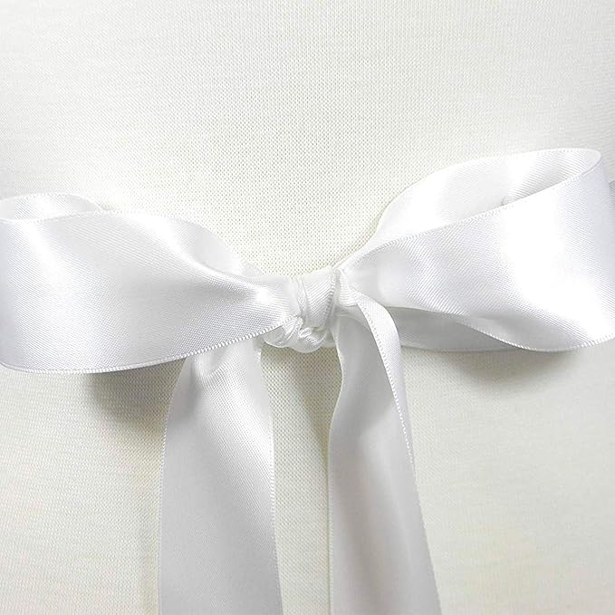 Humphrey's Craft 2 Inch White Double Faced Satin Ribbon - Continuous 50 Yards Thick Satin Ribbon for Crafts, Gifts Wrapping, Decoration Christmas Tree, Bridal Bouquet,Wedding,DIY Bows,Sewing Hat.