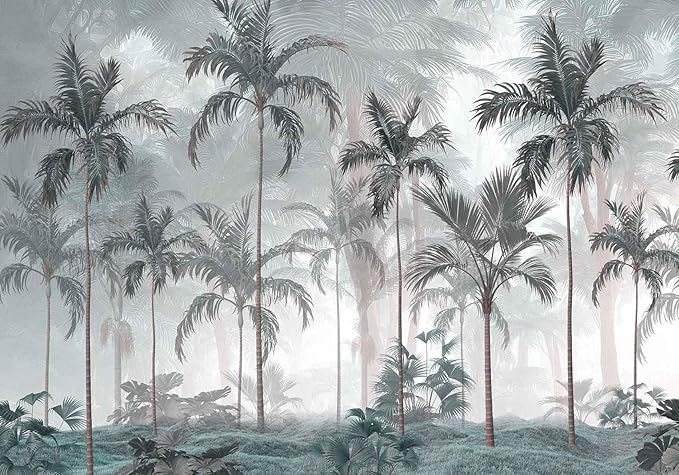 Tropical Forest Wallpaper Palm Tree Wall Mural for Bedroom Living Room (Not Self-Adhesive)