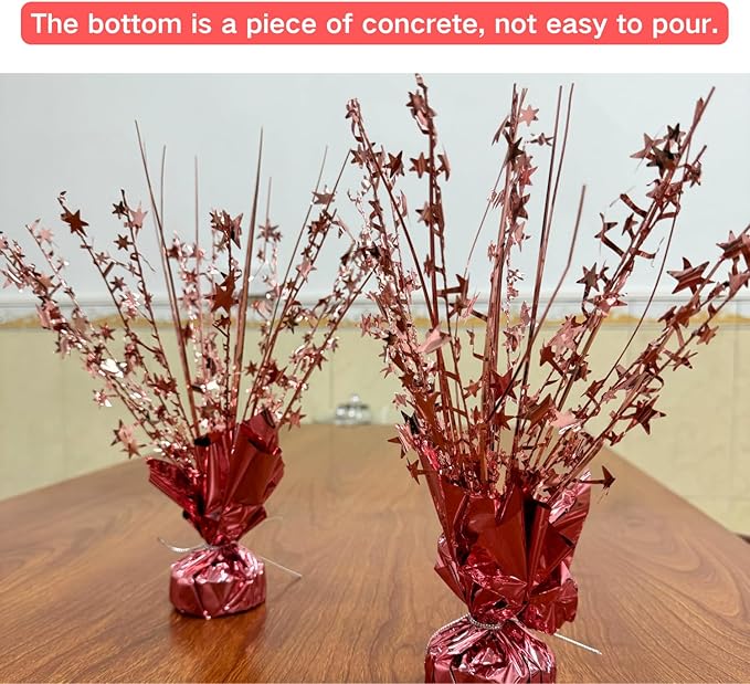 ALISSAR 2-Pack Glitter Rose Gold Star Centerpieces-Table Decorations for Home Decor Birthday Wedding Anniversary Decor (Rose Gold)