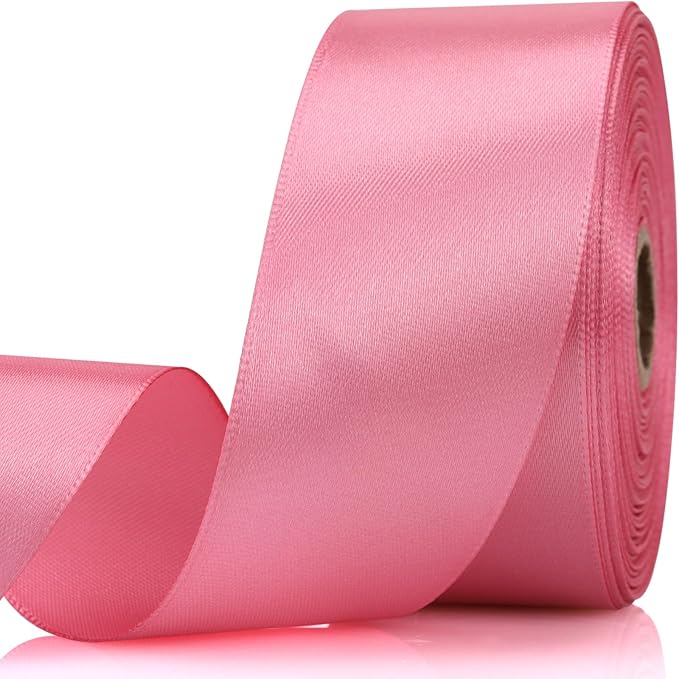 1-1/2 Inch 30 Yards Rose Gold Solid Satin Ribbon for Gift Wrapping,Craft Floral Bouquets,Wedding Party,Timeless Flower,Decoration Floral Hair,Balloons