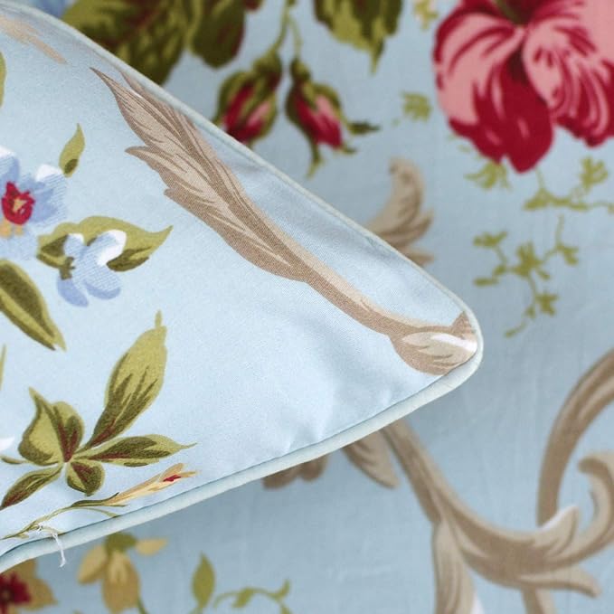 FADFAY Shabby Floral Bedding Elegant Peony Sheets Set Luxury Bedding Collections 800 Thread Count 100% Egyptian Cotton Deep Pocket, 4 Piece-Twin Size