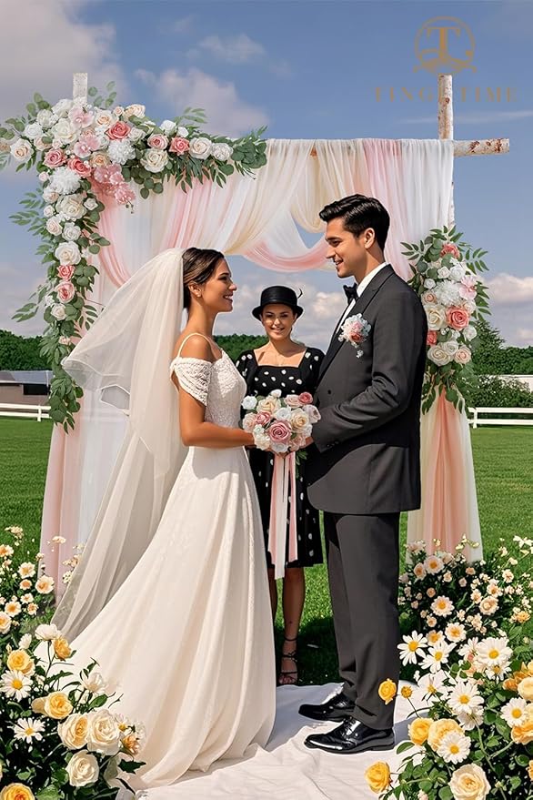 TINGE TIME Artificial Arch Flowers Kit Pack of 5, Wedding Decorations for Reception with Hanging Flowers, Wedding Arch Silk Floral Arrangements Ceremony Backdrop Bridal Shower Outdoor Party Decor
