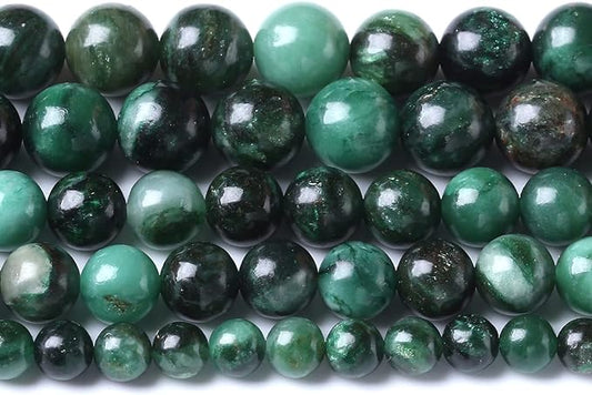 10mm 36pcs Natural Green Emerald Mica Crystal Gemstone Beads for Jewelry Making DIY Bracelet
