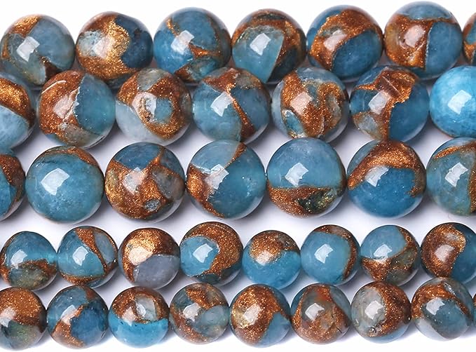 8MM 45PCS Lake Blue Cloisonne Craft Spacer Loose Beads for Jewelry Making DIY Bracelet