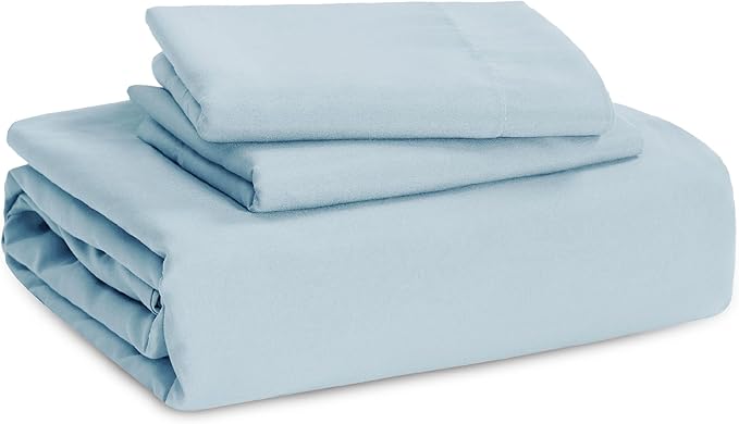 Bedsure Sky Blue Duvet Cover Queen Size - 3 Pieces Prewashed Cotton-Like Extra Soft Bedding Set, Includes 1 Duvet Cover 90x90 Inches with Zipper Closure & 2 Pillow Shams, Comforter Not Included