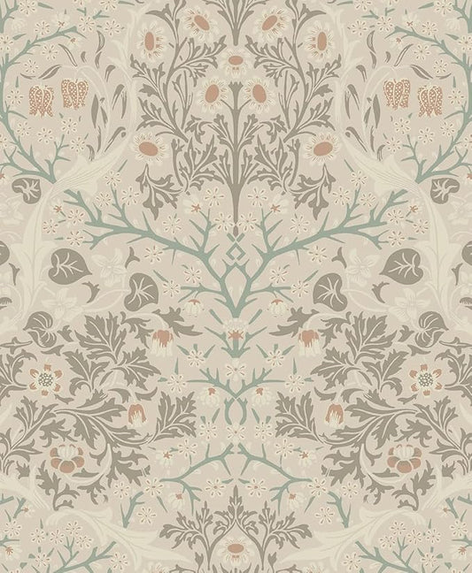 NextWall Seabrook Designs Victorian Garden Floral Vintage Prepasted Wallpaper (Lunar Rock & Clay)