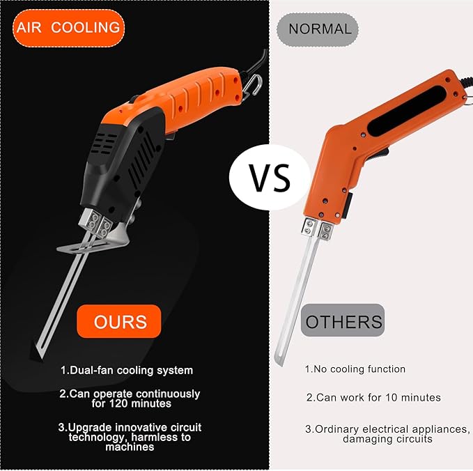 Air Cooled, Electric Hot Knife - Foam Cutting Tool with Blades & Accessories Use Foam Cutter for Engraving and DIY Handmade