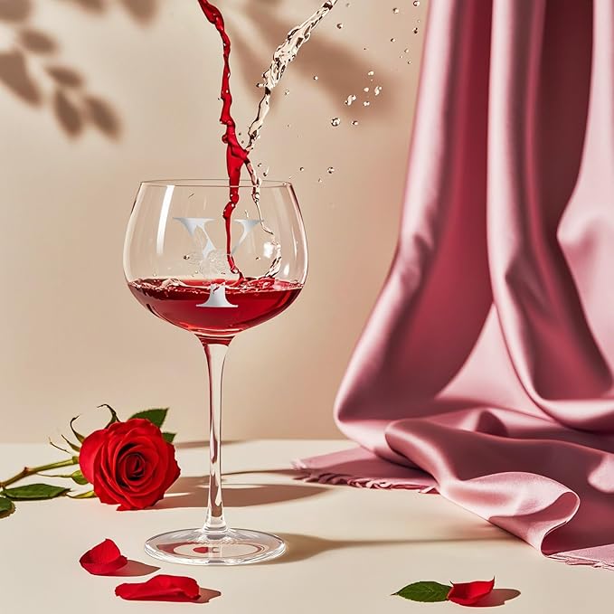 Personalized Gifts for Women, Monogrammed A-Z Wine Glass Customized Gift, Unique Christmas Birthday Gifts for Women Her Mom Friend Sister Wife Daughter Nurse (Y)