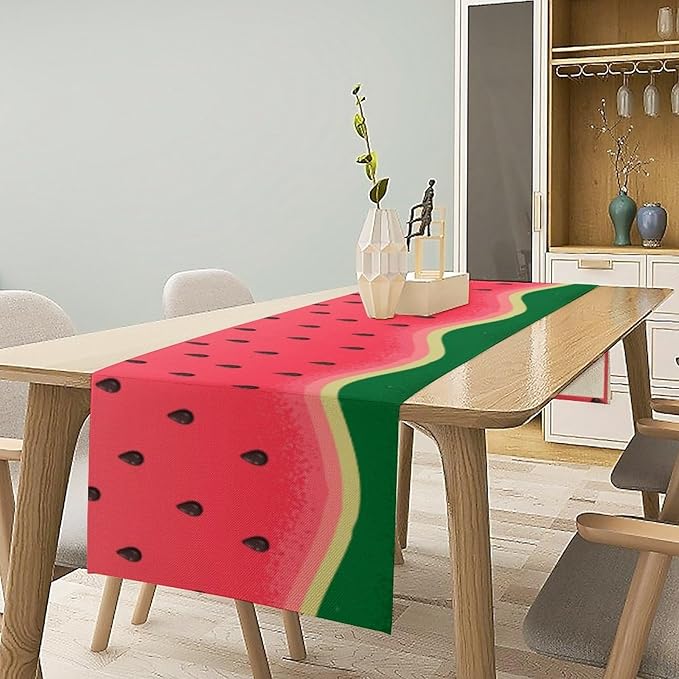 Watermelon Table Runner,Summer Fruit Tropical Birthday Party Decorations Dining Room Home Kitchen Table Decor 13 x 120Inches